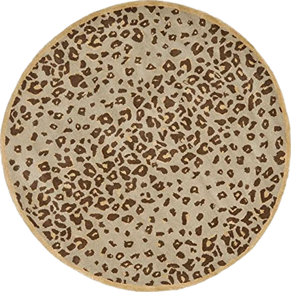 MARTHA STEWART x SAFAVIEH 6' Round Horizon Sand Beige MSR3621B Handmade Kalahari Wool & Viscose Area Rug - 6′0″x6′0″