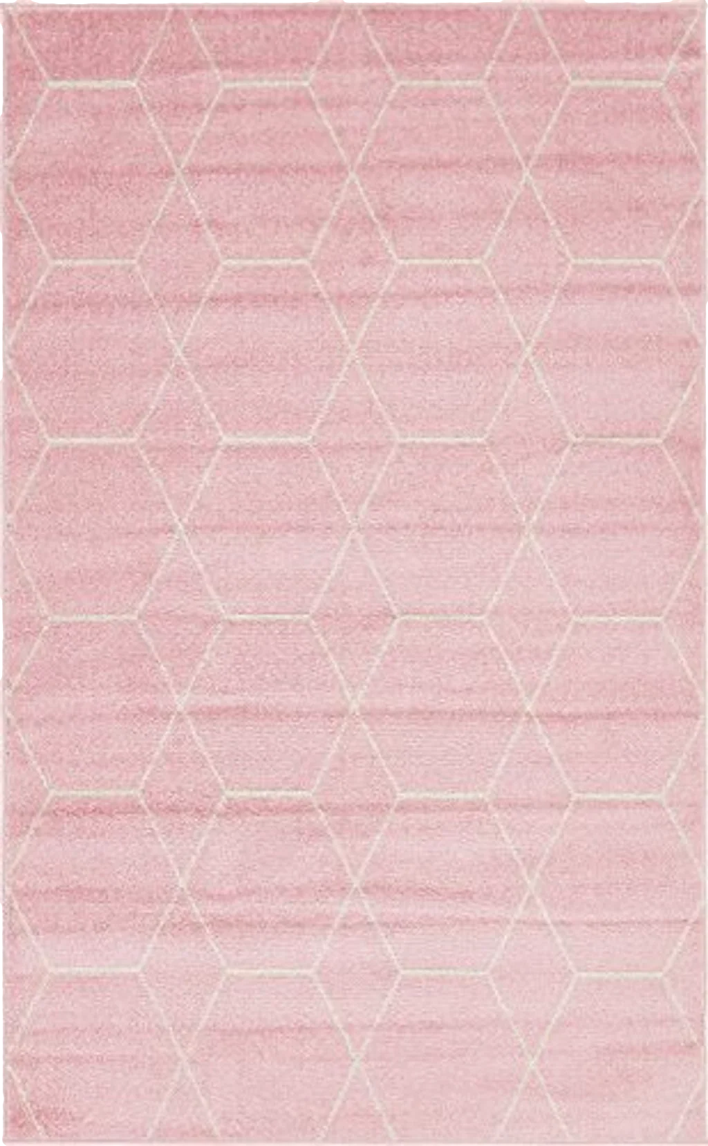 Unique Loom Trellis Frieze Collection Area Rug - Geometric (5' 1" x 8', Light Pink/ Ivory) - 5′3″x8′0″