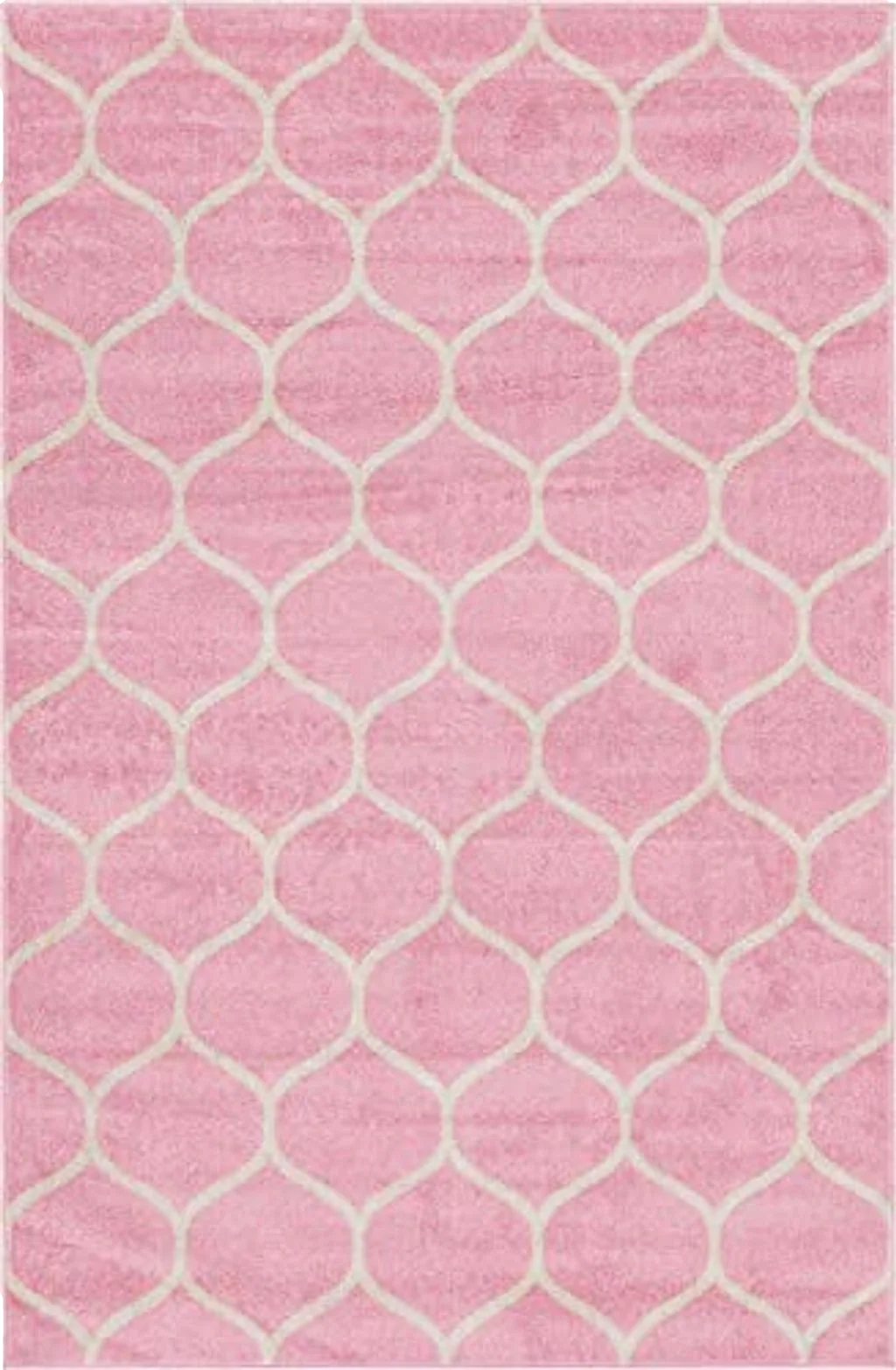 Unique Loom Trellis Frieze Collection Area Rug - Rounded (7' 1" x 10', Light Pink/ Ivory) - 7′1″x10′0″