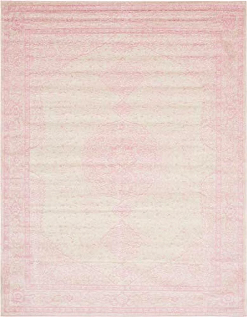 Rugs.com Dover Collection Rug – 8' x 10' Pink Low-Pile Rug Perfect for Living Rooms, Large Dining Rooms, Open Floorplans - 8′0″x10′0″