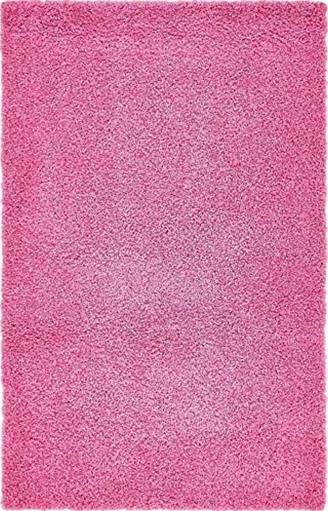 Unique Loom Solid Shag Collection Area Rug (5' 3" x 8' Rectangle, Taffy Pink) - 5′3″x8′0″