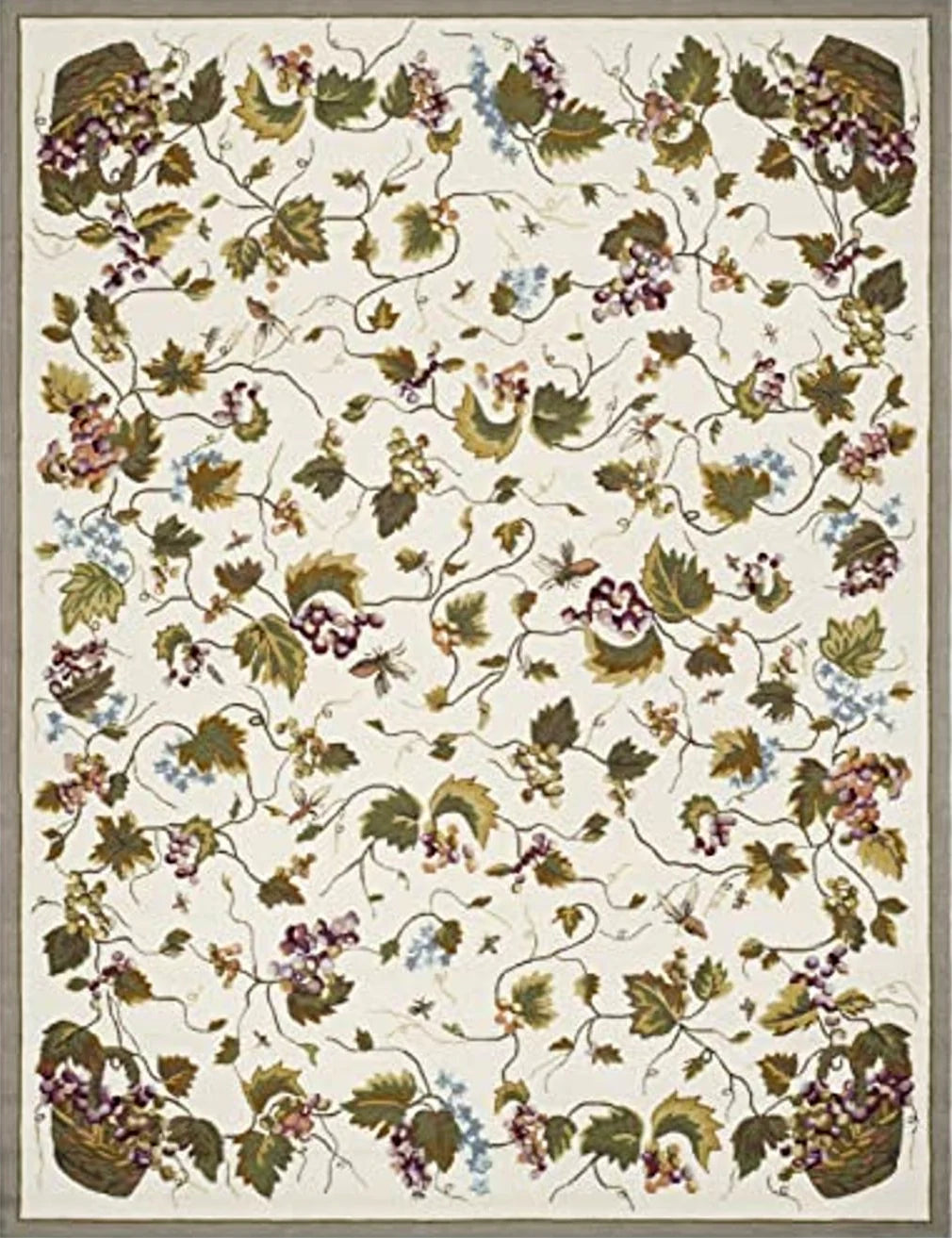 SAFAVIEH Easy Care Collection 8' x 10' White / Multi EZC731B Hand-Hooked Area Rug - 8′0″x10′0″