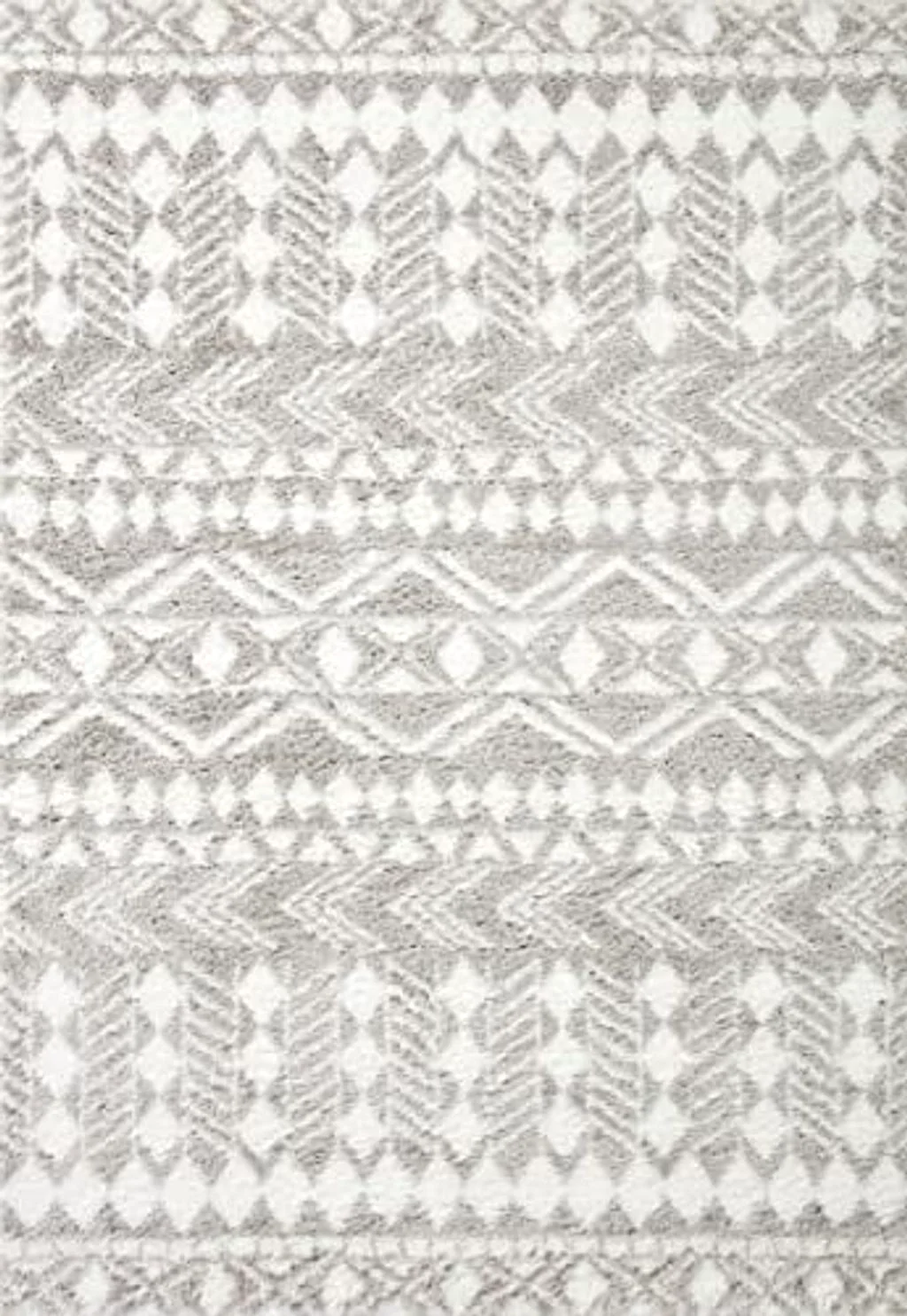 Loloi II Bliss Shag Grey/White 7'-10" x 10' Area Rug - 7′10″x10′0″