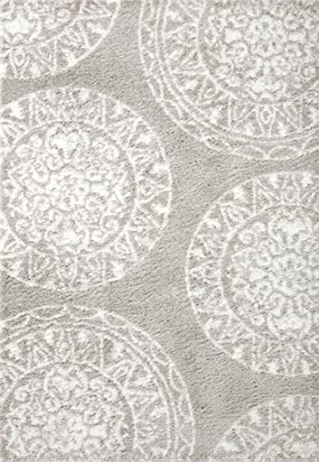 Loloi II Bliss Shag Grey/White 7'-10" x 10' Area Rug - 7′10″x10′0″