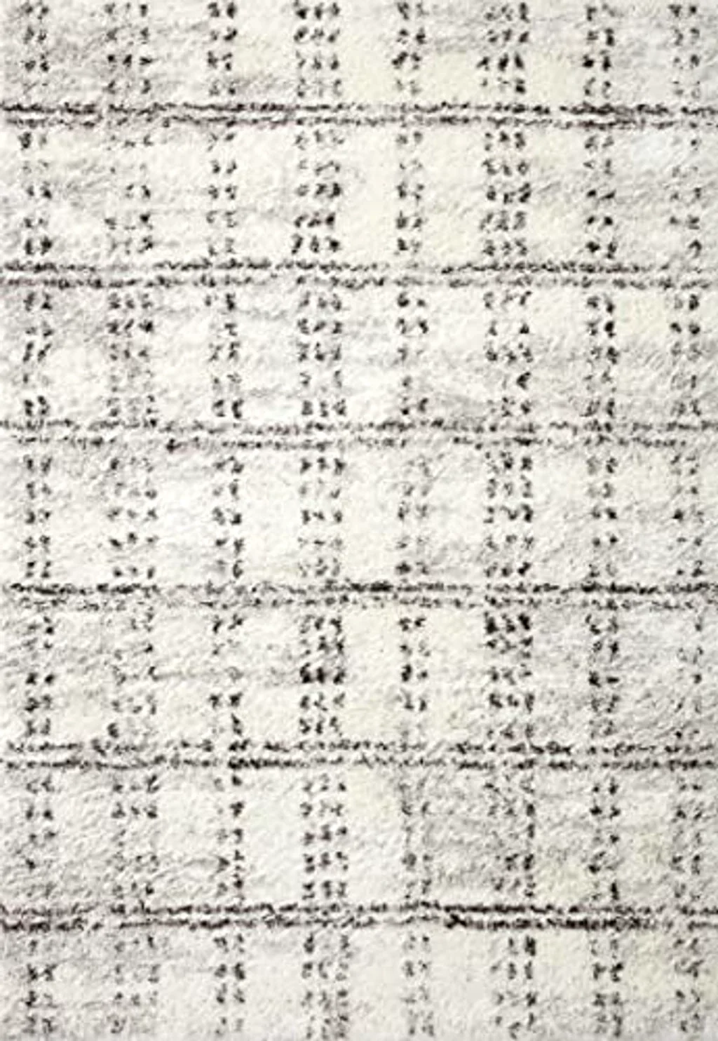 Loloi II Bliss Shag Cream/Grey 2'-7" x 7'-6" Runner Rug - 2′7″x7′6″