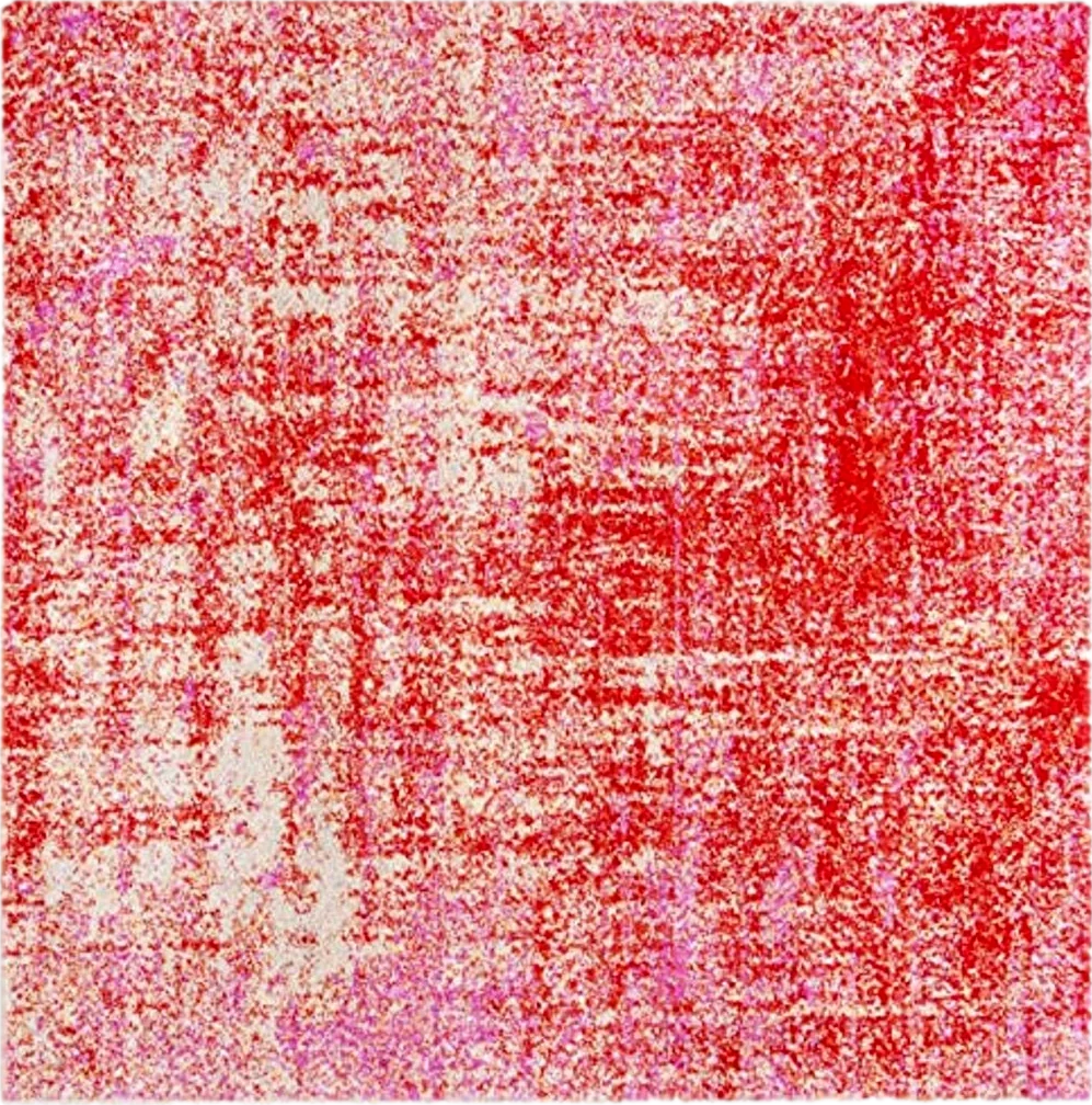 SAFAVIEH Adirondack Collection 6' Square Red/Gold ADR207R Modern Abstract Non-Shedding Living Room Bedroom Dining Home Office Area Rug - 6′0″x6′0″