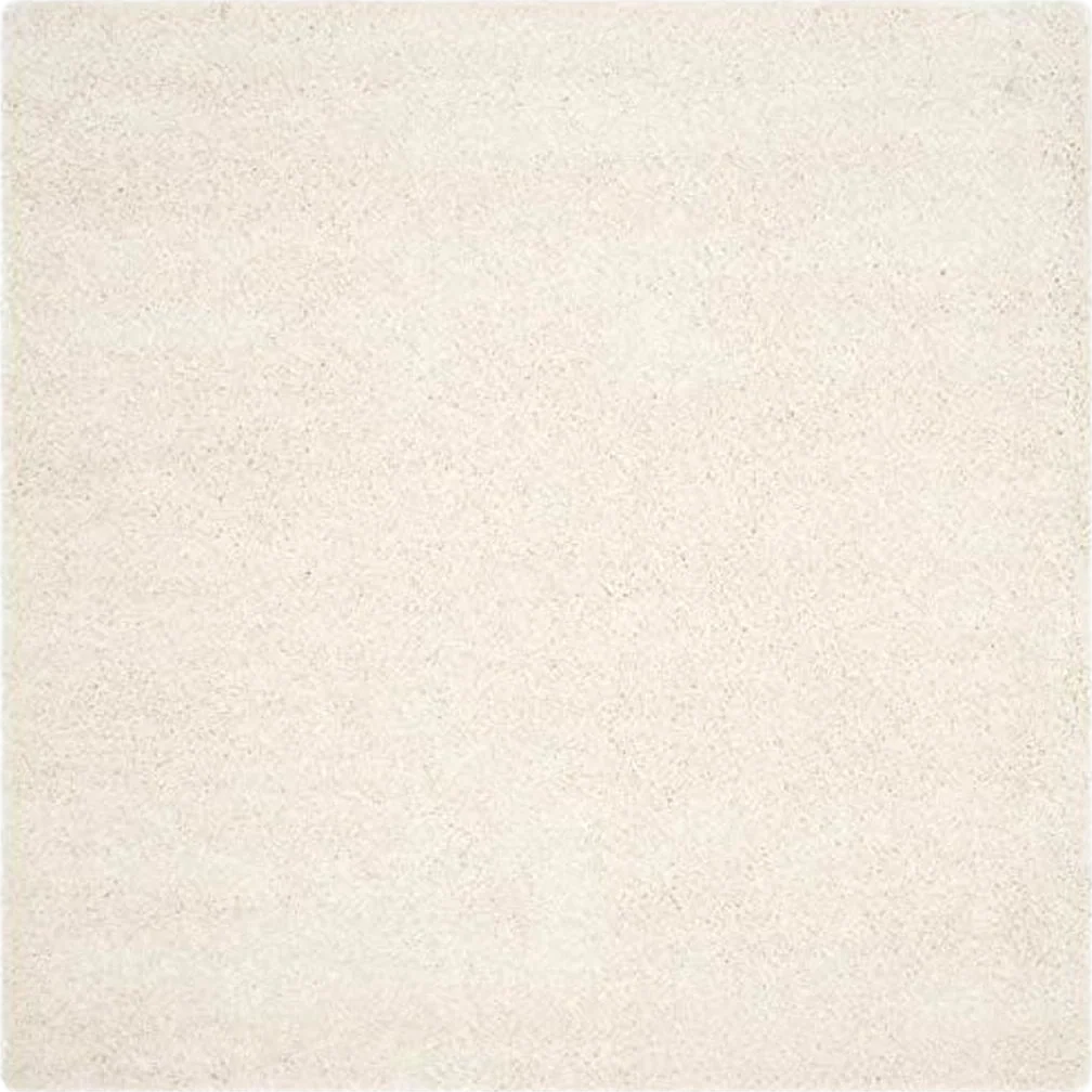 SAFAVIEH Milan Shag Collection Area Rug - 7' Square, Ivory, Solid Design, Non-Shedding & Easy Care, 2-inch Thick Ideal for High Traffic Areas in Living Room, Bedroom (SG180-1212) - 7′0″x7′0″