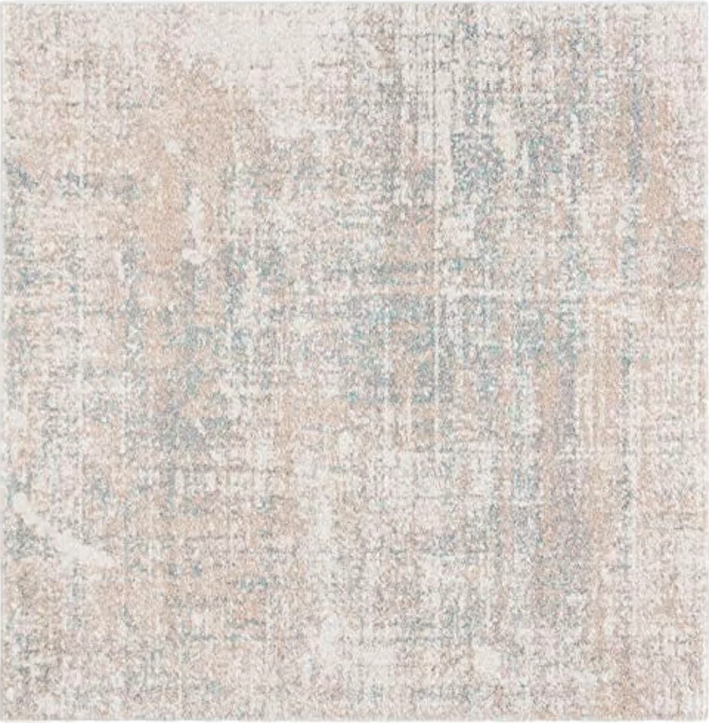 SAFAVIEH Adirondack Collection Area Rug - 4' Square, Beige & Slate, Modern Abstract Design, Non-Shedding & Easy Care, Ideal for High Traffic Areas in Living Room, Bedroom (ADR207B) - 4′0″x4′0″