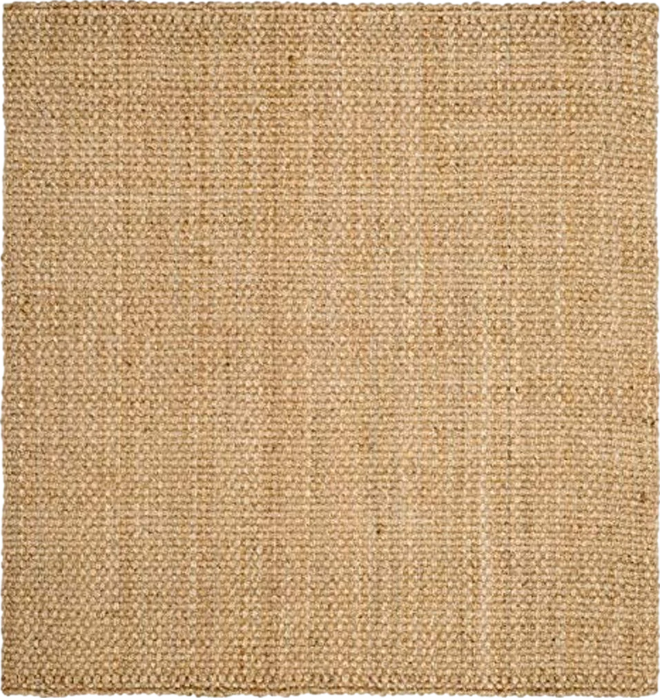 SAFAVIEH Natural Fiber Collection Area Rug - 4' Square, Natural, Handmade Basketweave Jute, Ideal for High Traffic Areas in Living Room, Bedroom (NF401A) - 4′0″x4′0″