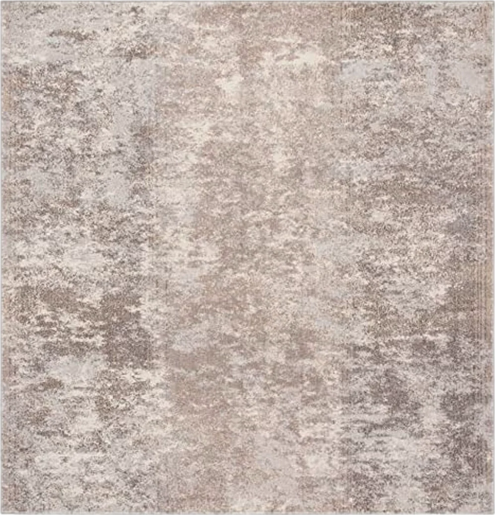 SAFAVIEH Madison Collection 4' Square GreyBeige MAD471G Modern Abstract Non-Shedding Entryway Living Room Foyer Bedroom Accent Rug - 4′0″x4′0″