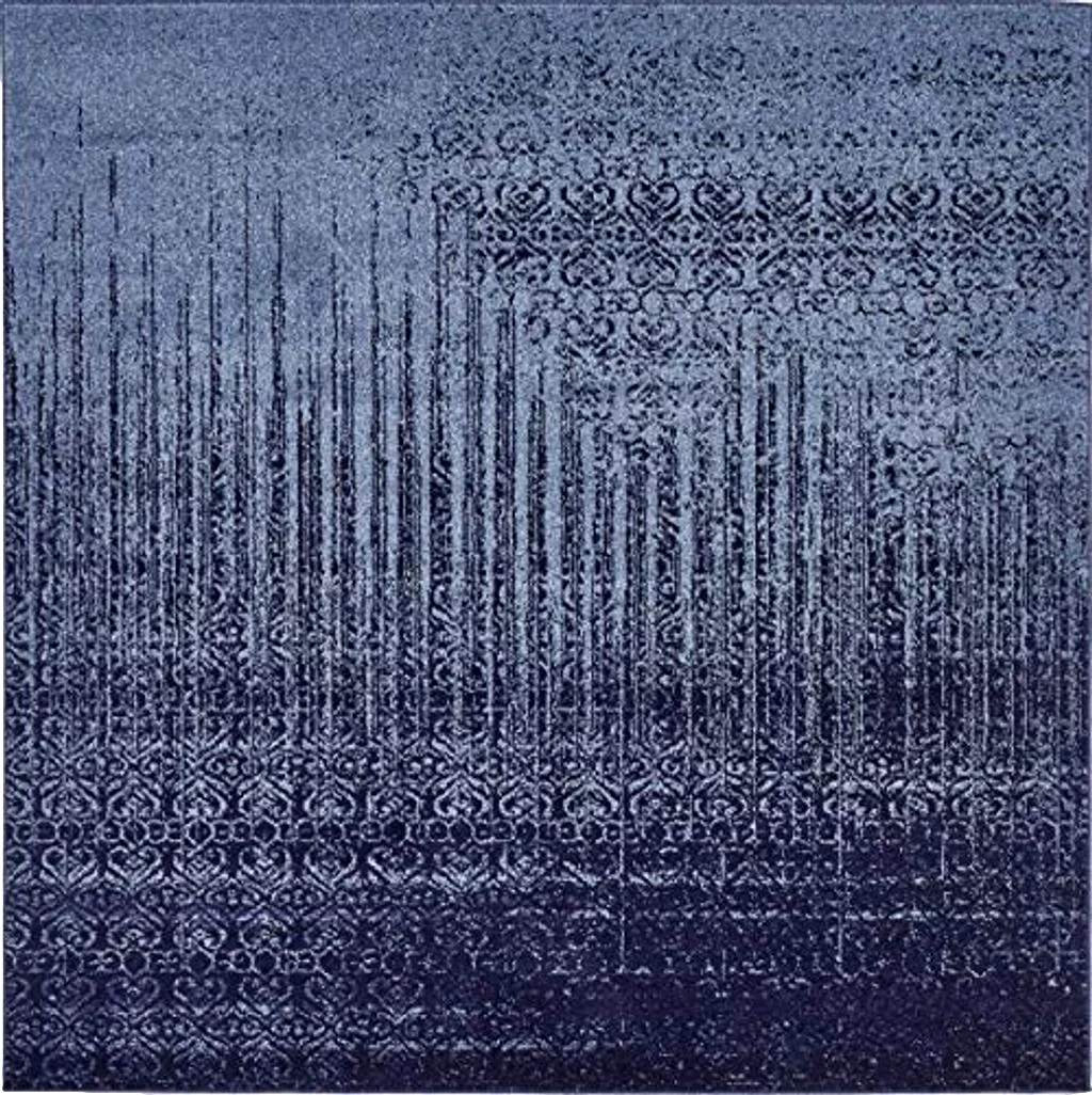 Unique Loom Del Mar Collection Area Rug - Jennifer (6' 1" Square, Blue/ Navy Blue) - 6′1″x6′1″