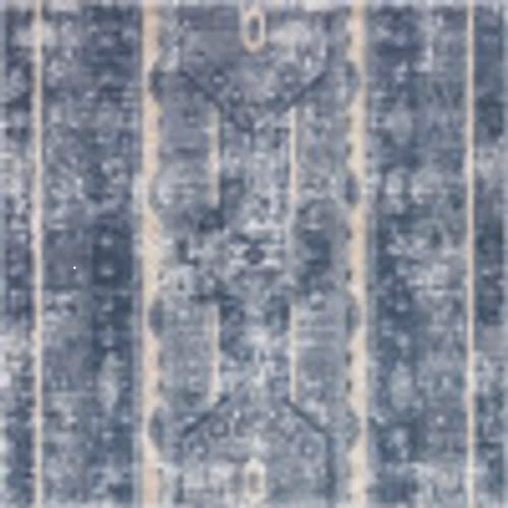 Unique Loom Portland Collection Area Rug - Depoe (8' Square, Blue/ Beige) - 8′0″x8′0″