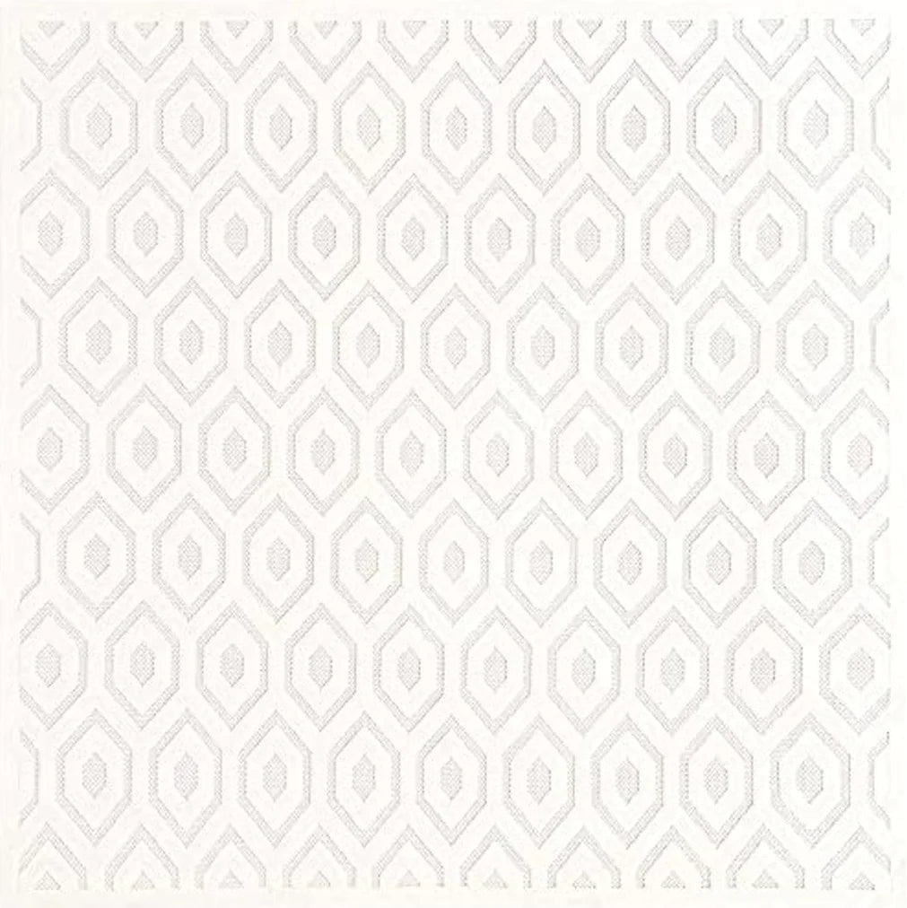Unique Loom Outdoor Trellis Textured Collection Area Rug - Spatial (7' 10" Square, Ivory) - 7′10″x7′10″