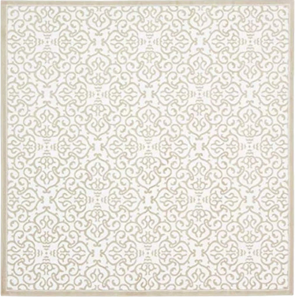 Unique Loom Rushmore Collection Area Rug - Johnson (8'Square, Snow White/ Beige) - 8′0″x8′0″