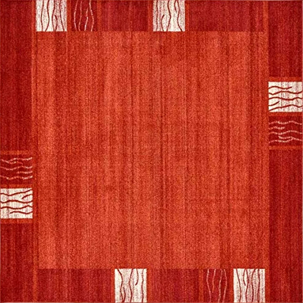 Unique Loom Del Mar Collection Area Rug - Sarah (7' 10" Square, Terracotta/ Rust Red) - 7′10″x7′10″