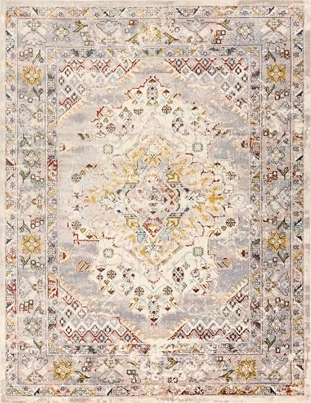 Mark&Day Area Rugs, 8x10 VAR Traditional Taupe Area Rug, Grey Cream Rust Carpet for Living Room, Bedroom or Kitchen (7'10" x 10'3") - 7′10″x10′3″