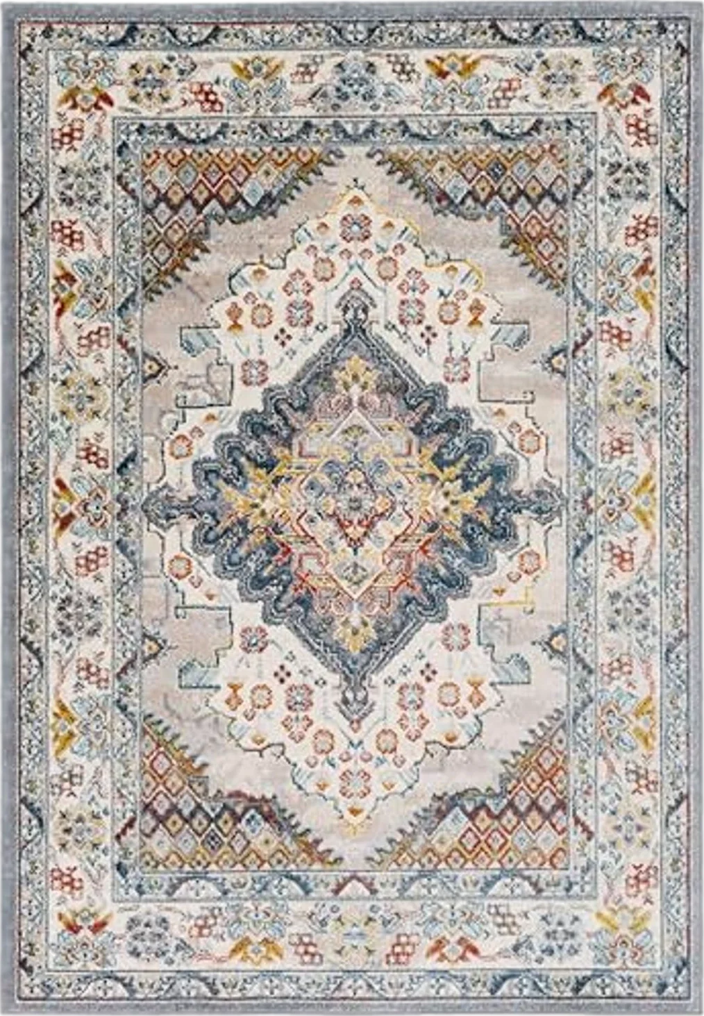 Mark&Day Area Rugs, 7x9 VAR Traditional Gray Area Rug, Grey Blue Taupe Carpet for Living Room, Bedroom or Kitchen (6'7" x 9') - 6′7″x9′0″