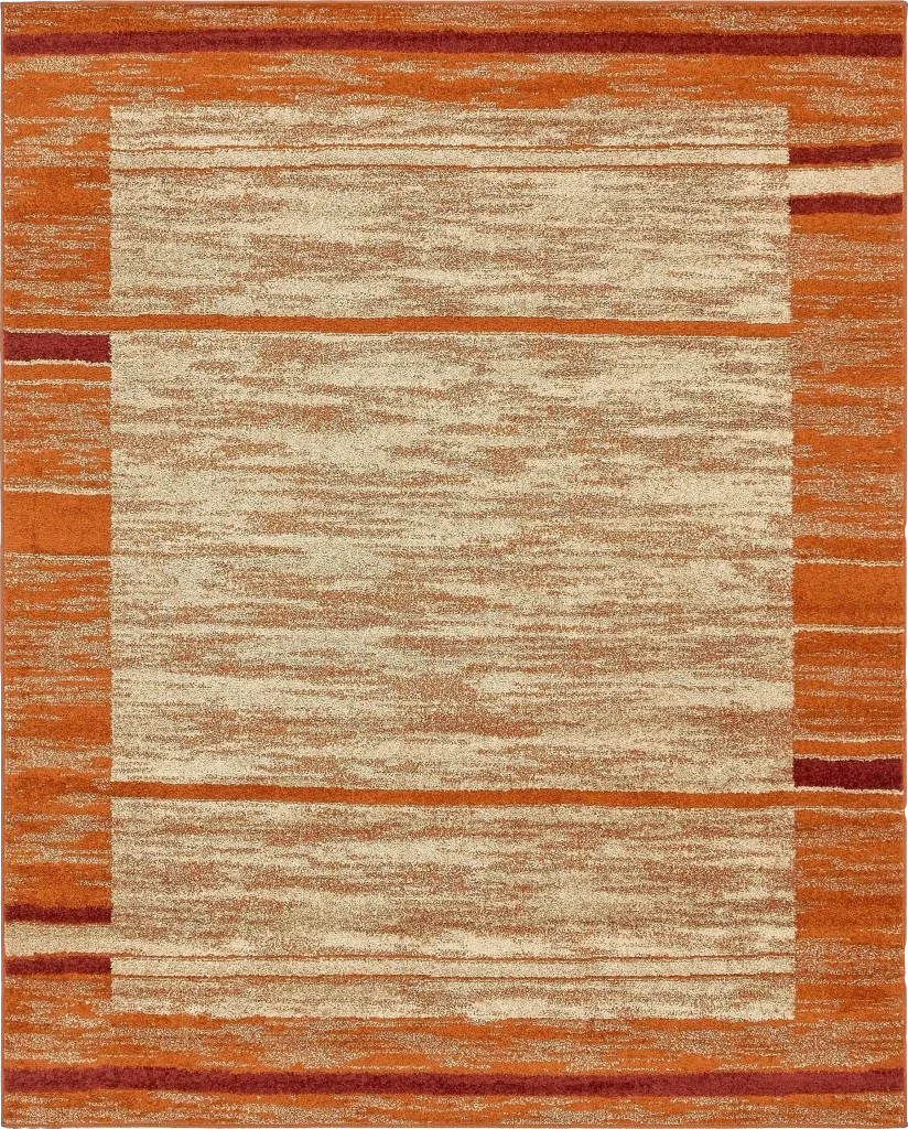 Unique Loom Autumn Foilage Area Rug - 8' x 10' Terracotta/Beige - 8′0″x10′0″
