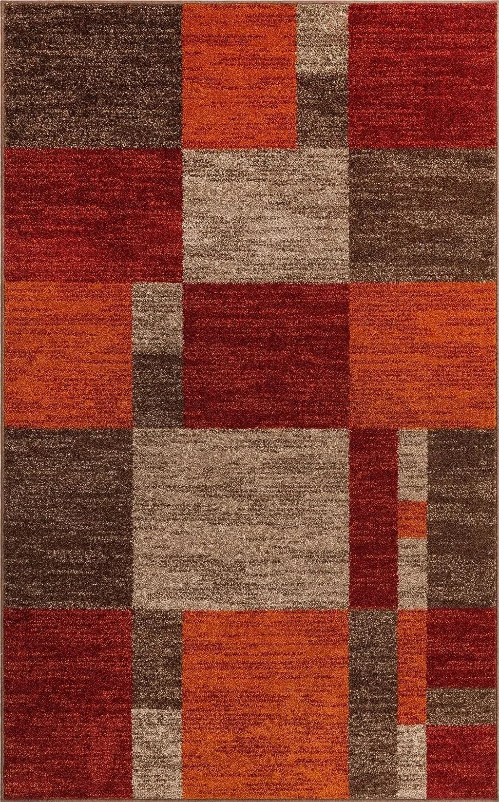 Unique Loom Autumn Collection Modern Contemporary Casual Abstract Area Rug, 5' 3" x 8', Multi/Dark Brown - 5′1″x8′0″